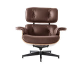 Eames Inspired Lounge Chair - Walnut Veneer & Dark Brown Leather | Classic Design for Your Home
